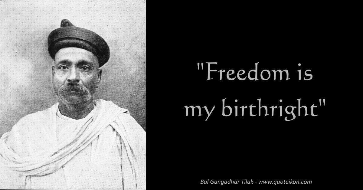 Bal Gangadhar Tilak image quote