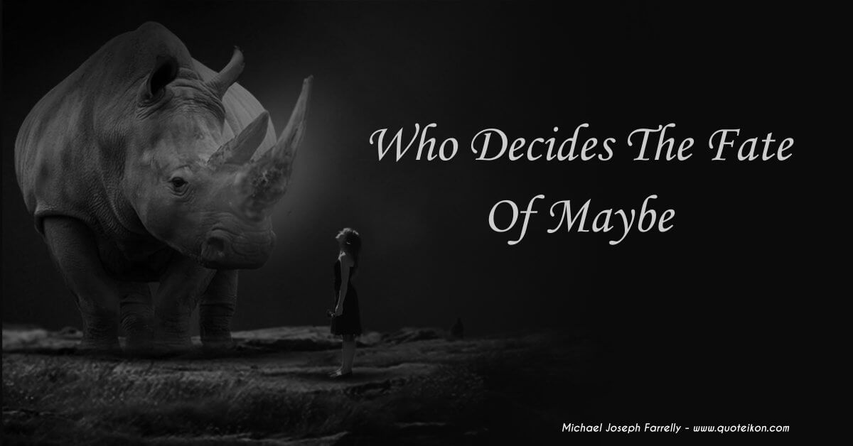 Who Decides The Fate Of Maybe - A poem about stumbling through the fate of maybe by Michael Joseph Farrelly